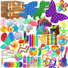 75 pcs Fidget Toys Kids Pack - Classroom Prizes, Pinata Small, Multicolor