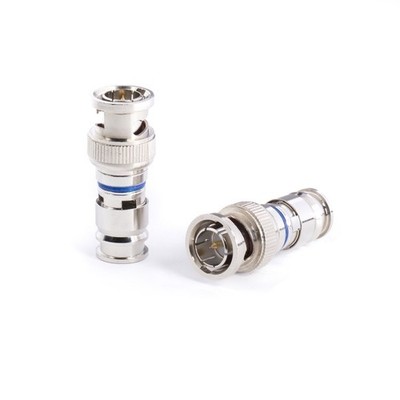 BNC Compression Connector | for RG6 Coaxial Cable - Male, SDI, CCTV | 50 Pack
