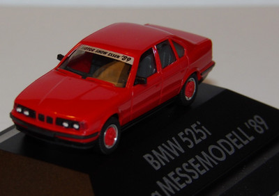 Herpa 1:87 Exclusiv - BMW 5er (E34) 525i rot Messemodell ''HAFA ´89'' - OVP