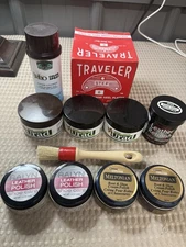 Lot of Shoe & Leather Care Polishes – Urad, Meltonian, Ralyn, Brillo