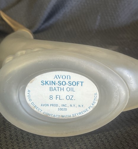 Vtg Avon Dolphin Bottle Skin-so-Soft Bath Oil Empty Frosted Glass 10 Inches Tall - Picture 4 of 4