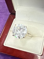     Sterling Silver Round Cut 12CT Cubic Zirconia Solitaire Engagement Ring 2 