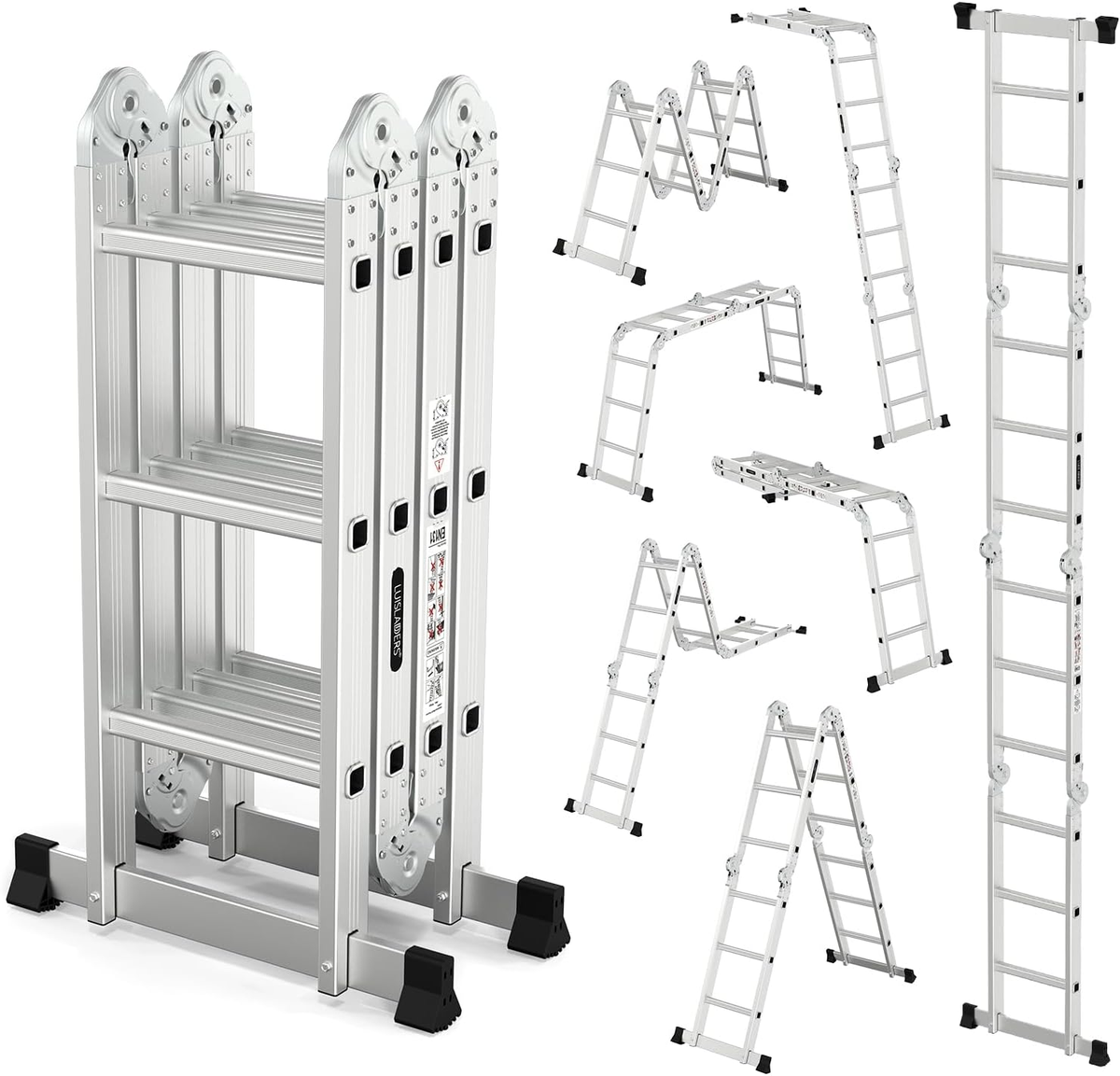 Heavy Duty 330lb Ladder Bryner 7-in-1 Multi-Purpose Aluminum Ladder ...