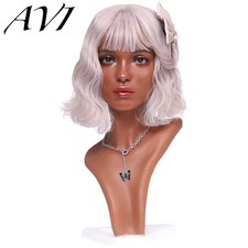 Realistic Mannequin Wig Head Model Silicone Female Head Manikin Stand Display