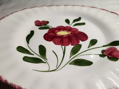 Set Of 2 Vintage Blue Ridge Southern Pottery Floral Oval Platter Red Nocturne - Picture 2 of 6