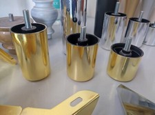 PIEDE PLASTICA PVC ARGENTO ORO MOBILI DIVANO POLTRONA LETTO PERNO 8MM 10MM