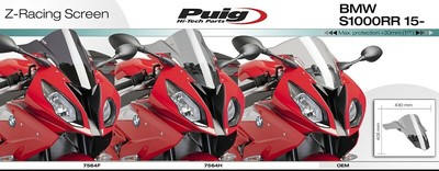 Puig Rennscheibe S Für BMW S 1000 RR (2015-2018) – Dunkel Getönt, TÜV-geprüft, Einfache Montage