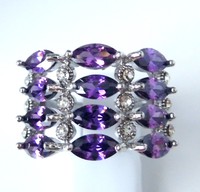 Gorgeous Amethyst/white Topaz Ring Uk Size n Us 7 Gorgeous Amethyst/white Topaz Ring Uk Size n Us 7