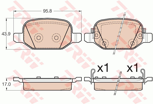 TRW GDB2002 Bremsbelagsatz, Scheibenbremse FüR Fiat-image