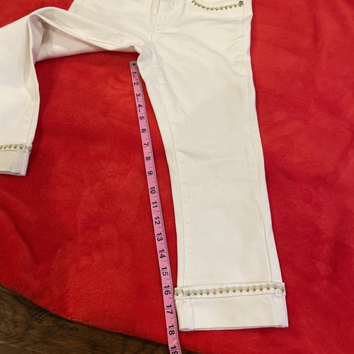 Matilda Jane Enchanted Garden Logan Cropped Straight Leg White Jeans Girls 8 - Picture 7 of 10