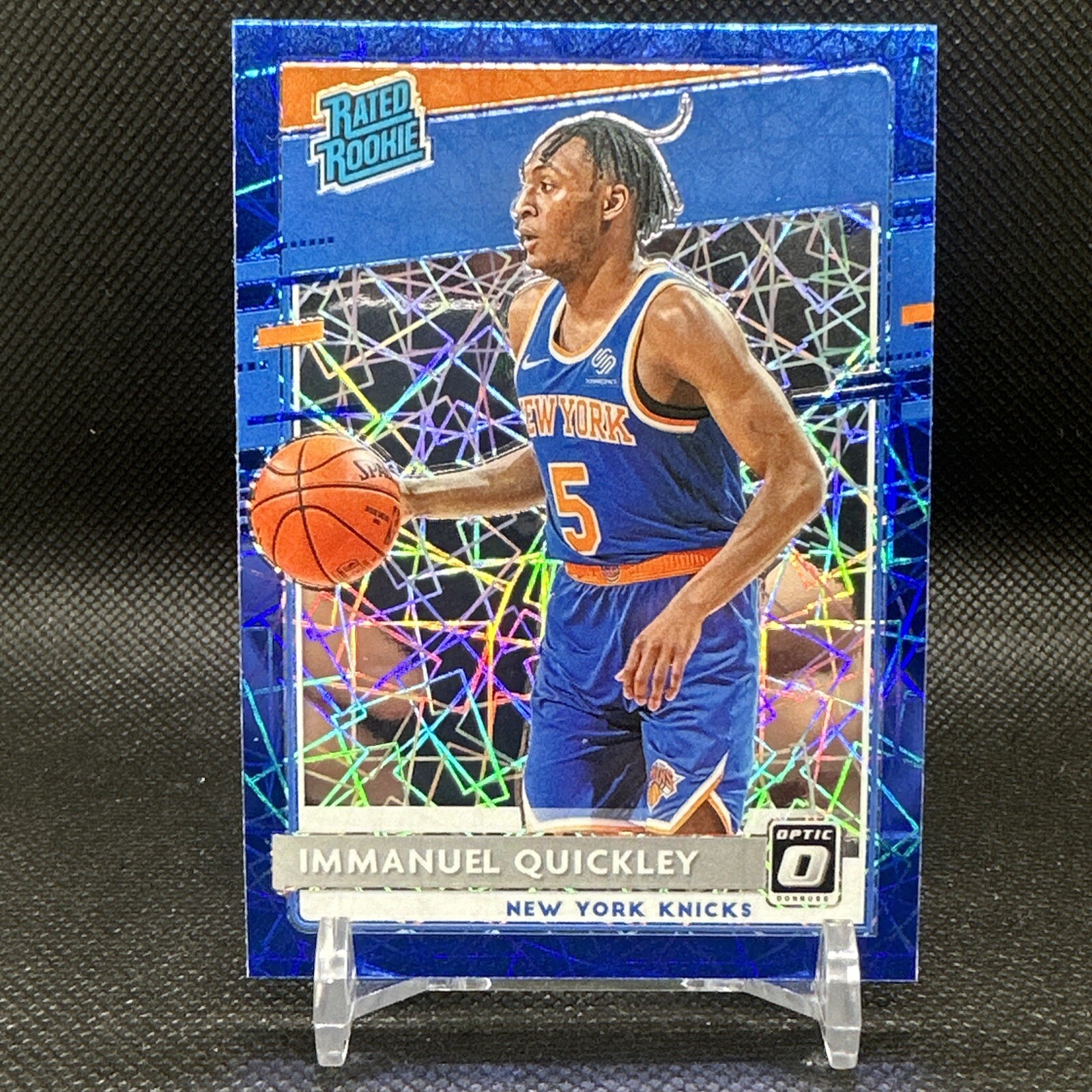 Immanuel Quickley 2020-21 Donruss Optic Blue Velocity Prizm Rated Rookie RC #175