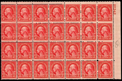 EE. UU. #634 1926 2c Lavado. 'Oreja Larga' Recut Var, PN #20342 UR Pos 34. MNH F (CV $175) - Imagen 2 de 12