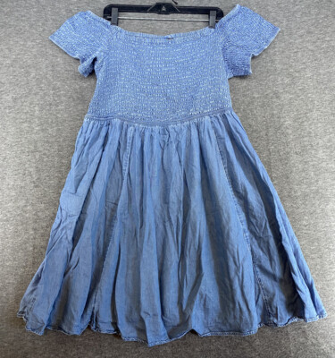 blue skater dress plus size Unique Vintage Plus Size Blue & White Chevron Eyelet Swing Dress main image 1
