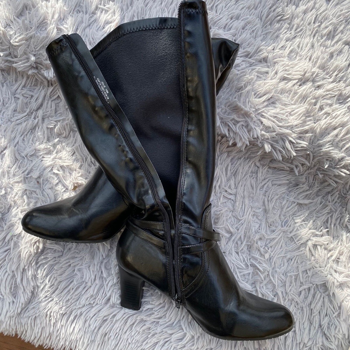 KIM ROGERS Jolie Women's Size 10M US Black Knee High Boots Faux Leather  Shoes