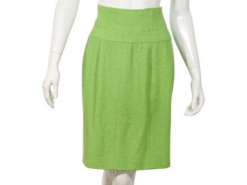 Lime Green Chanel Wool Skirt