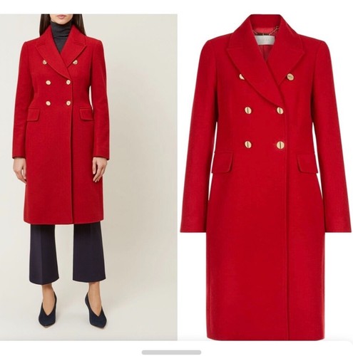 NEU MIT ETIKETT HOBBS WUNDERSCHÖNER ROTER ZWEIREIHIGER GIGI MANTEL GRÖSSE: 12 UVP: 350 £ - Bild 2 von 5