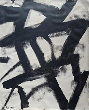 Franz Kline Signed Abstract Expressionist Oil Painting on Canvas - American Art