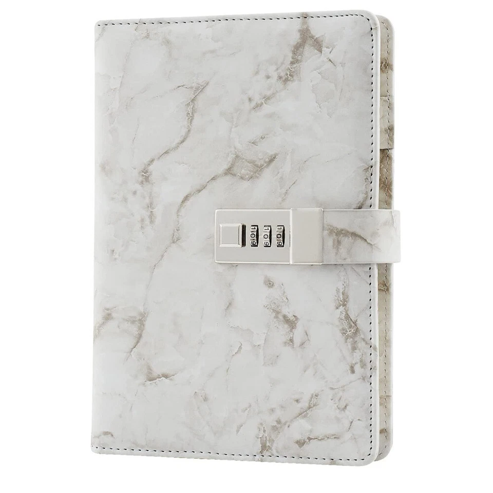 Diary with Lock A5 Marble Diary PU Leather Creative Journal Notebook - Image 2 of 4