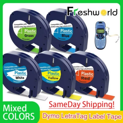 Compatible with Dymo LetraTag Refill White Plastic 91201 Label Tape 12mm LT-100H