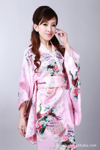 Summer Bridal Dressing Robe Kimono Pajamas Nightgown Peacock Robe Bathrobe - Picture 3 of 14