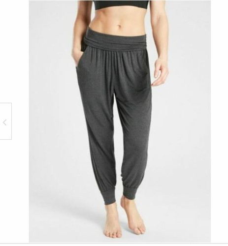 Athleta Soft Grey Heather Yoga Studio Jogger Pants Small Tall