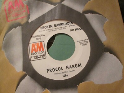 promo 7'' PROCOL HARUM US WLP 45 BROKEN BARRICADES / POWER FAILURE EXCELLENT