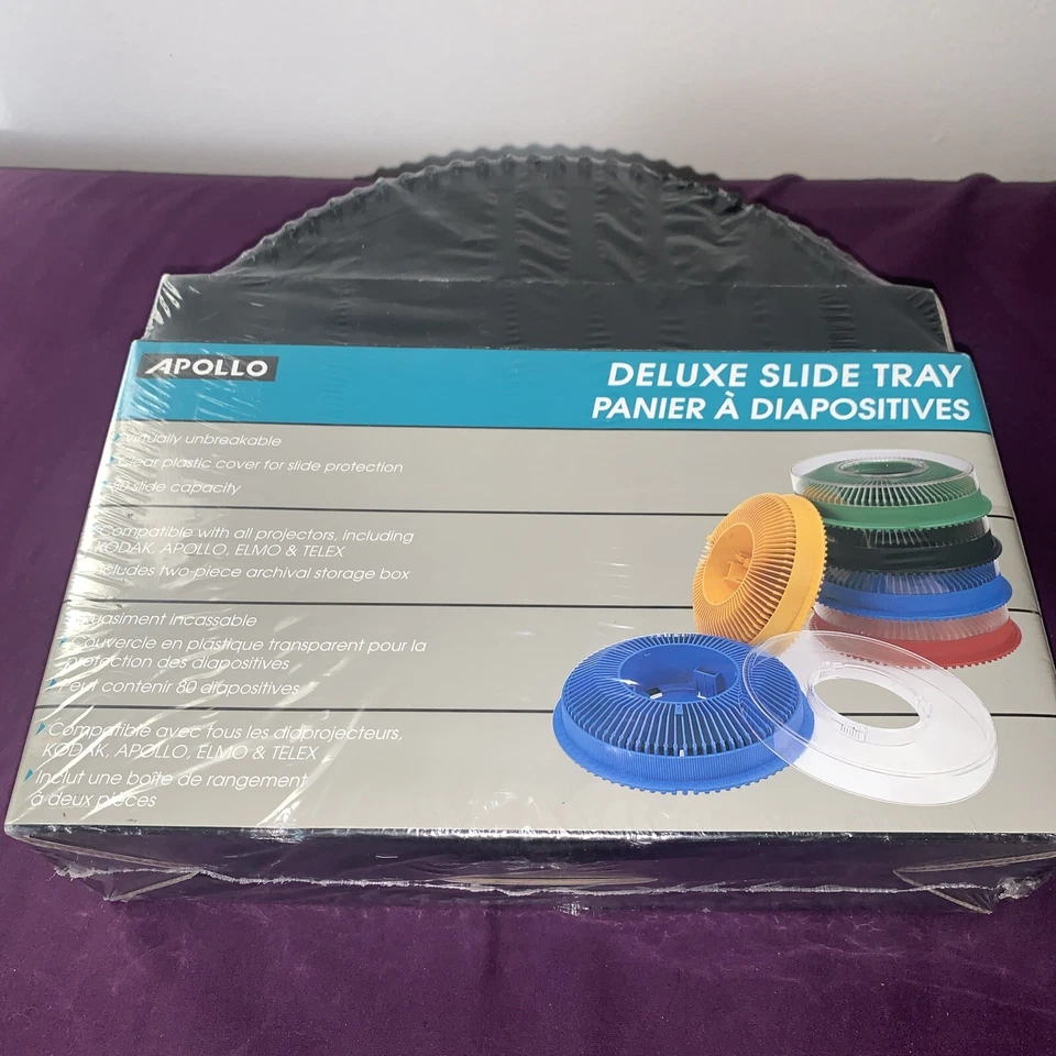 New Apollo Deluxe Slide Tray P/N: 3280-01 Black holds 80 slides- Projector Vtg - Image 2 of 2