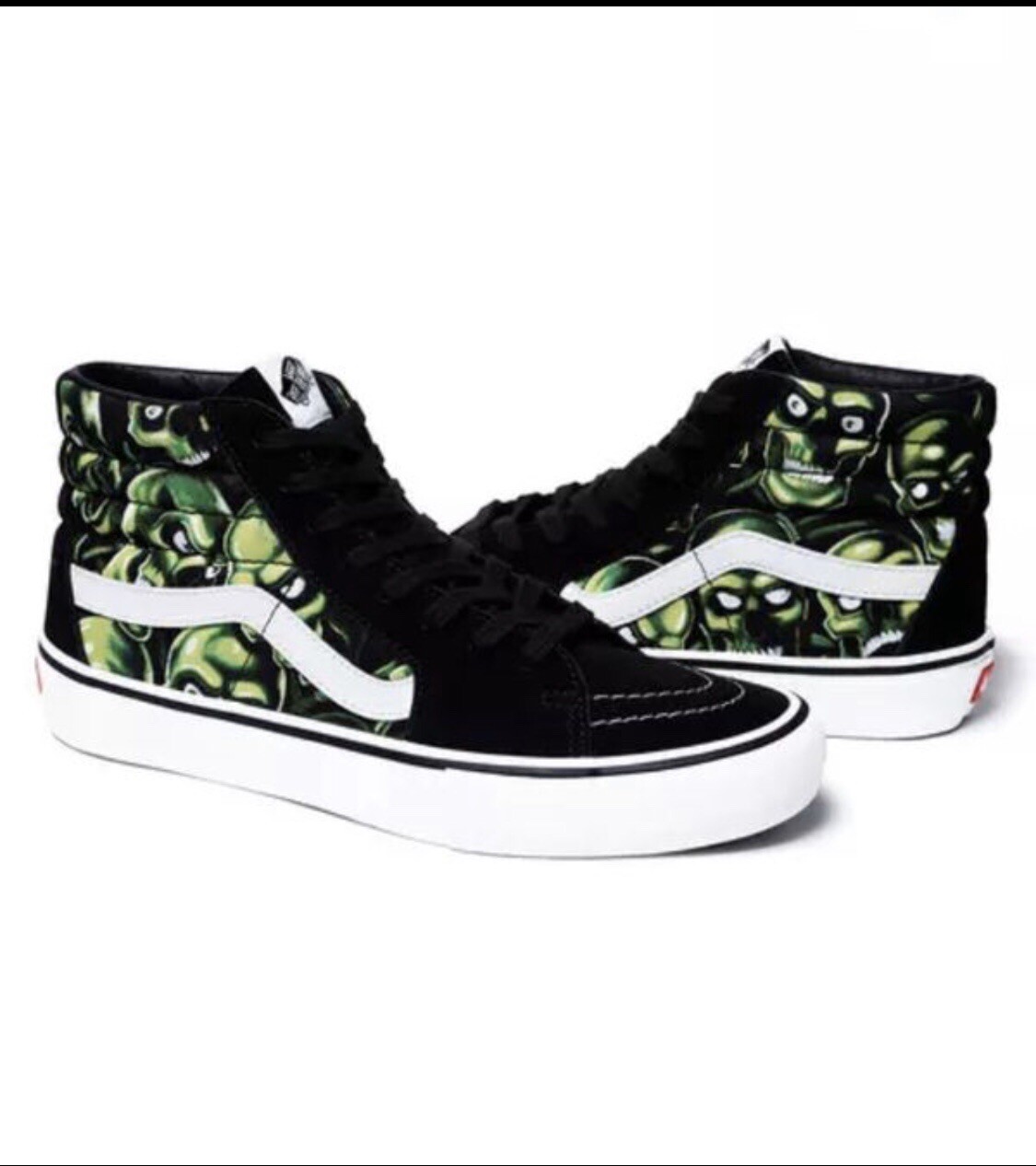supreme vans green skull