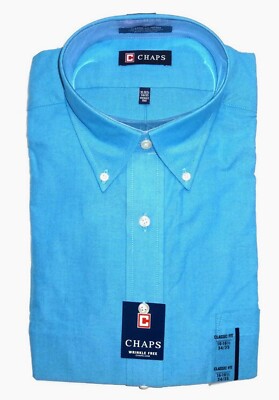 chaps oxford dress shirts Chaps Mens Oxford Dress Shirt Classic Fit Button Down Wrinkle Free Long  Sleeves