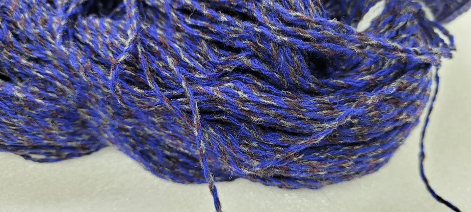wolle zum stricken Häkelgarn- blau-grau Strickwolle 250gr strang schurwolle 300m - Bild 2 von 4