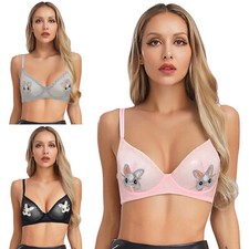 Womens Cute Push Up Bra Tops Underwire Balconette See Through Bras Lingerie