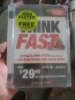 Vintage AOL 2005 Think Fast Top Speed Disc CD-ROM Disk Brand New Sealed CD XP P3