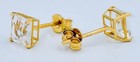 14K Gold - Free Appraisal - Nwt Genuine 1.60 Cts White Sapphire Stud Earrings