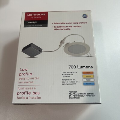 Lightolier Fd4r4cct Led Recessed Down Light,4'' L,700 Lm