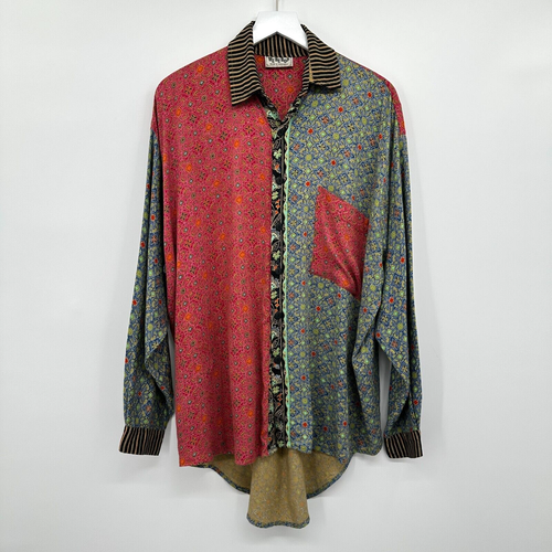 Vintage We Be Bop Tunic Top Shirt Size 1X 2X Statement Maximalist Hippie Indie - Picture 12 of 12