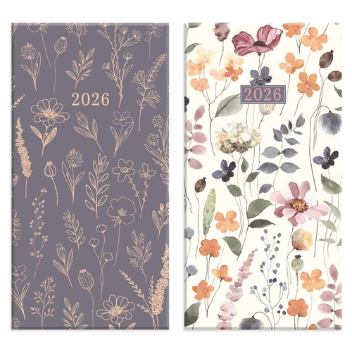 Diario delgado 2026 semana para ver cubierta floral año completo organizador tamaño bolsillo - Imagen 1 de 13