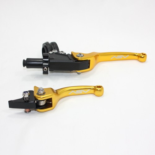 GOLD CNC Heavy Duty Clutch + Brake Lever Set 125cc 150cc PIT PRO TRAIL DIRT BIKE - Picture 2 of 4