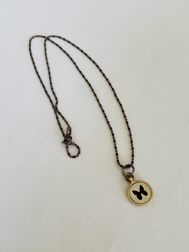 WAXING POETIC Sterling Silver & Brass Initial H Letter Pendant Charm Necklace - Picture 5 of 11