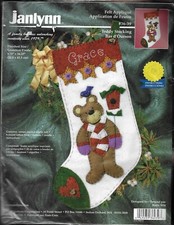 Janlynn Teddy Stocking 36-39 Felt Applique -Christmas Stocking-New