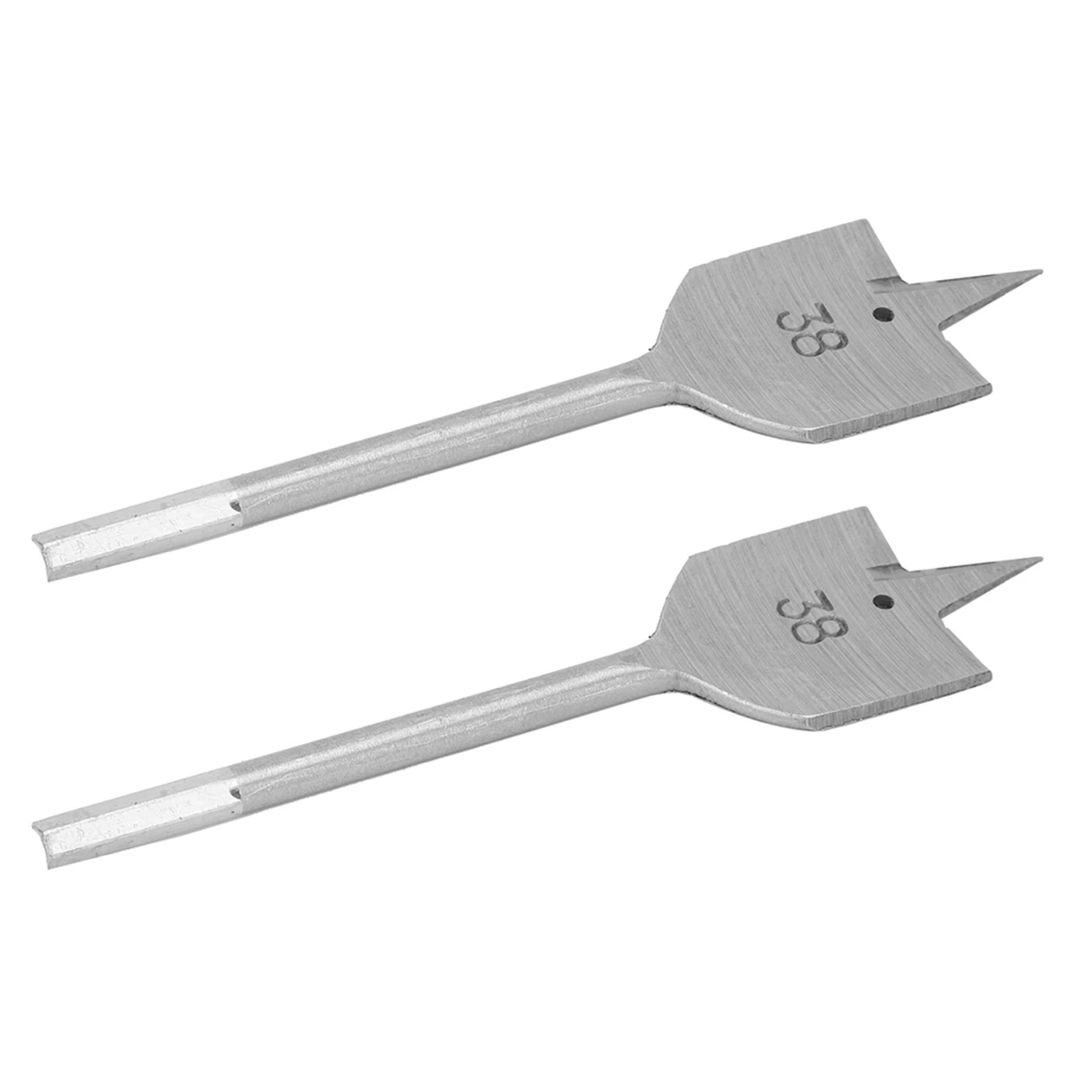 2Pcs High Carbon Steel Flat Wood Spade Boring Drill Bit Set 38mm