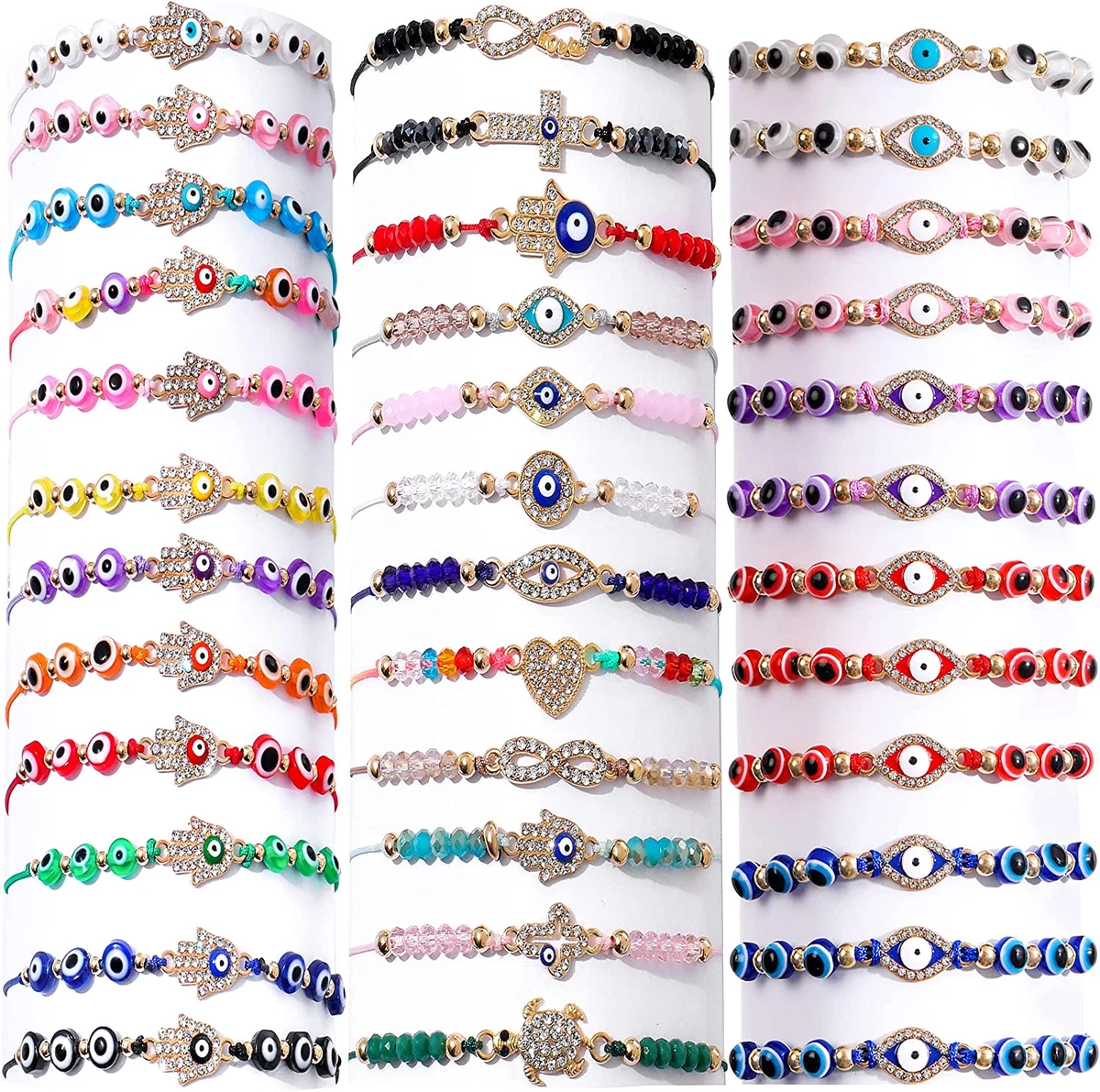 36 Pcs Evil Eye Bracelets Pack Mexican Braclets Set ojo bracelet Protection