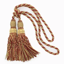 10" Double Tassel Tieback Beechwood Gold, Camel Gold, Dark Rust - EL09 [Invidual