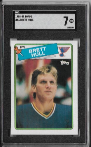 SGC 7 NM 1988-89 Topps BRETT HULL Rookie RC #66 HOF'er!!