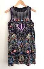 ANTHROPOLOGIE Maeve Kira Dress Embroidered Sleeveless Shift Sz 2 BoHo