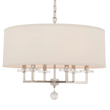 Crystorama Paxton 6 Light Chandelier, Polished Nickel - 8116-PN