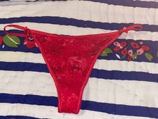 VTG Frederick's of Hollywood Red lace thong panties Size 7
