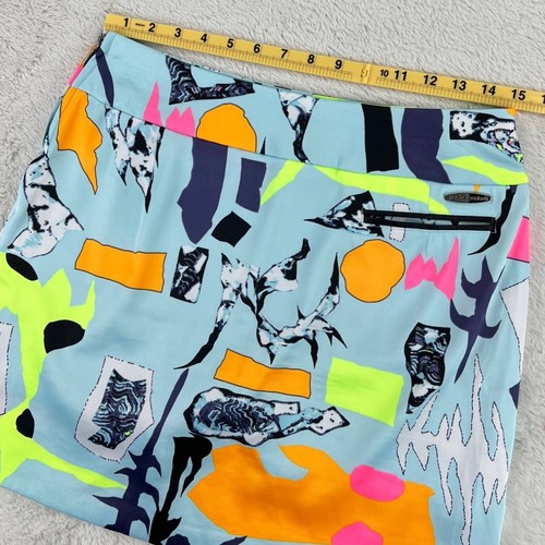 Jamie Sadock Golf Skort Women 8 Blue Abstract Print Athletic Skirt Shorts Lined - Picture 10 of 10