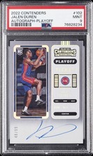 2022 PANINI CONTENDERS AUTO-PLAYOFF #102 JALEN DUREN ROOKIE RC /99 PSA 9