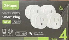 Ghome Smart Voice Control Smart Plug WP3 White 4 Pack New, Alexa and Google Home