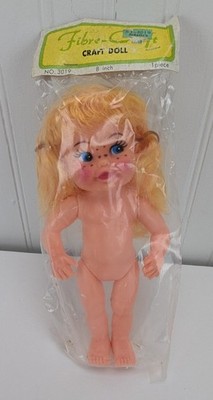 Vintage Fibre Craft Doll 8'' No 3019 Strawberry Blonde Blue Eyes Freckles New OS